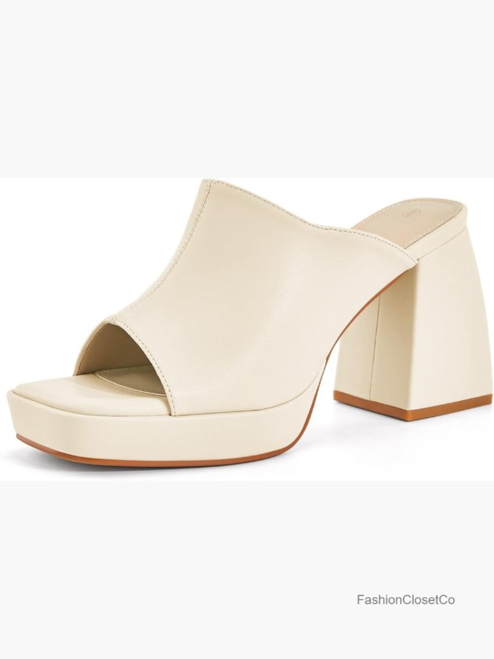 Chunky Platform Mules Sandals Slip On Block Heels Square Toe High Heeled Dress